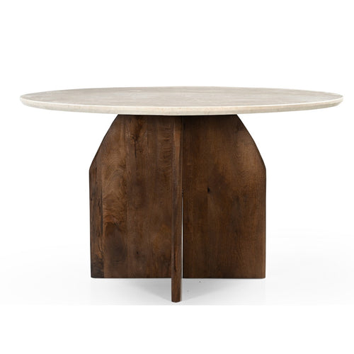 Giga Meubel Eettafel Danae - Rond - Marmer - 130cm - vtwonen shop