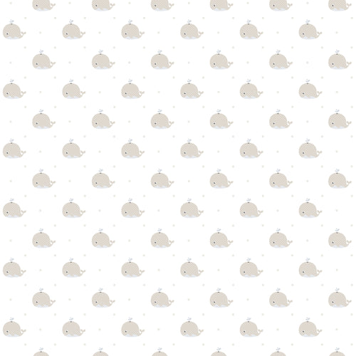 Sanders & Sanders behang walvissen bruin en wit - 53 cm x 10 m - 640565