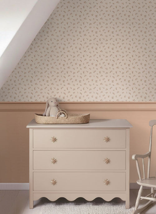 ESTAhome behang vintage bloemetjes oudroze - 50 x 900 cm - 132221