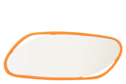 J-Line spiegel Onregelmatig - polyresin - hout - oranje