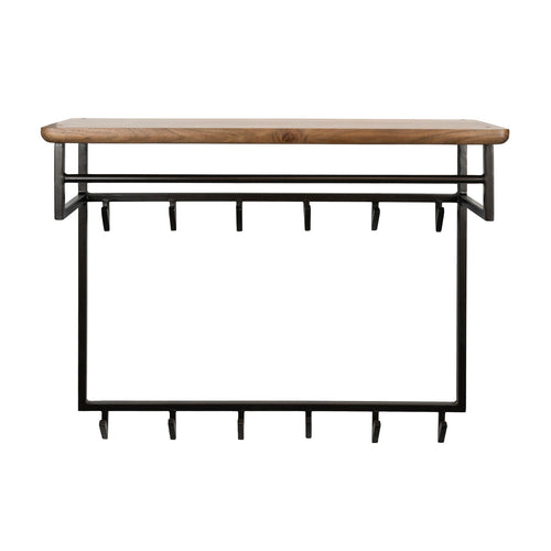 Giga Meubel Kapstok Edge Curve - Bruin Hout - 12 Haken - 100x33x80cm