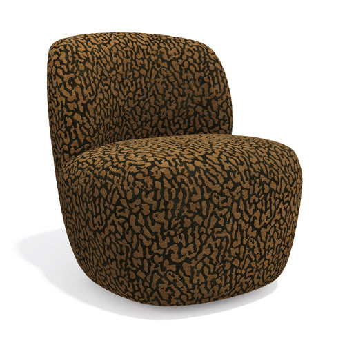 Premium Interiors - Draaistoel COMI - stof met patroon  bruin 65cm