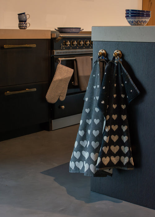 Luxe Keukendoek en Theedoek Hart Zwart - Bunzlau Castle - 100% biologisch GOTS katoen