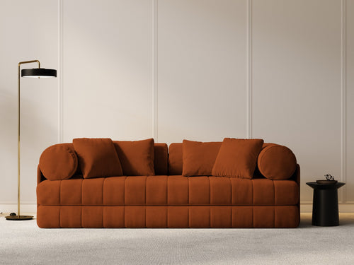 Cosmopolitan Design Converteerbare bank Kemi 3-zits, flueel terracotta - 95x206x70cm