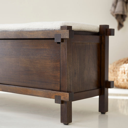 Tikamoon Voeteneindbank van massief mangohout - Bruin - vtwonen shop