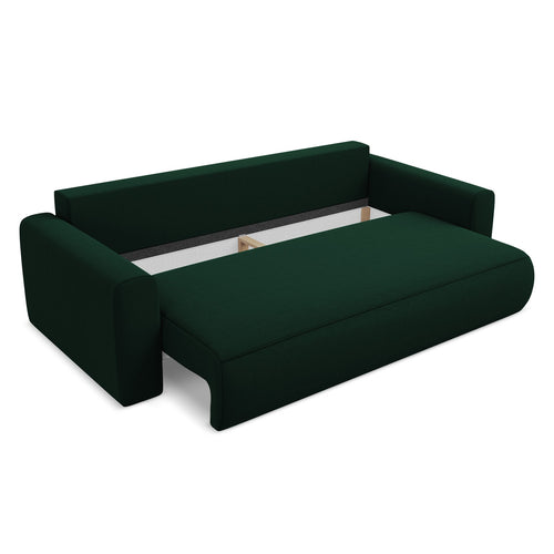 LaMiaSofa 3-zits slaapbank Perugia - velours - flessengroen - 238x105x82