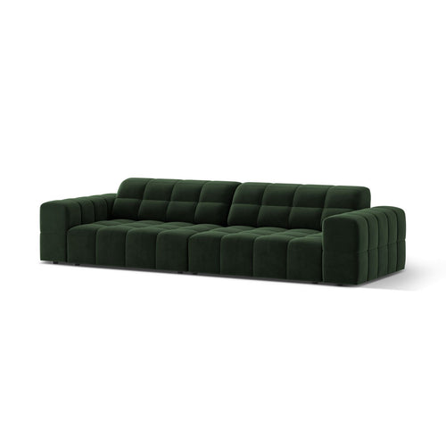 Cosmopolitan Design - Bank Chicago 4-zits, flueel flessengroen - 102x252x78cm
