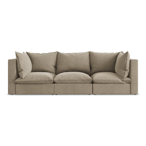 LaMiaSofa 3-zits bank Ravenna - velours - beige - 255x90x77