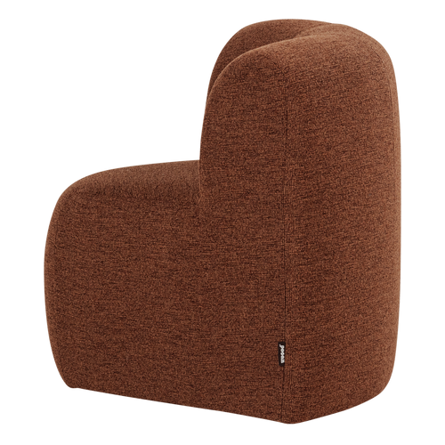 WOOOD eetbank hoek met rugleuning Mojo Base - Bouclé - Roestbruin - 83x80x80