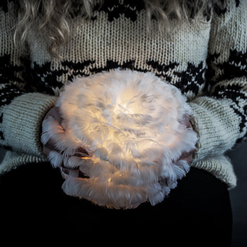 Umage Eos Micro tafellamp light brown - met tripod wit - Ø 22 cm - vtwonen shop