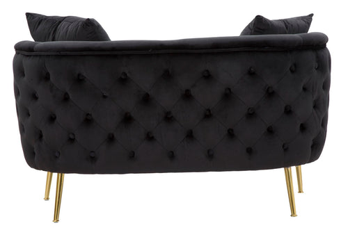 Mauro Ferretti bankje - 127x74x71 cm - zwart/goud
