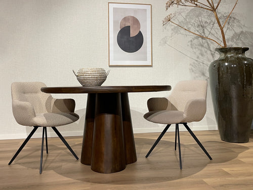 Livingfurn eetkamertafel Clubs - 130cm - mangohout