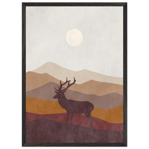 Artfulprints Poster met Lijst Boho – Highland calm   - 50x70 cm - Bruin
