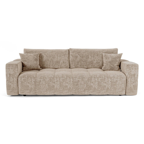 Premium Interiors - Express-slaapbank VIBE - gewaafd fluweel beige 226cm