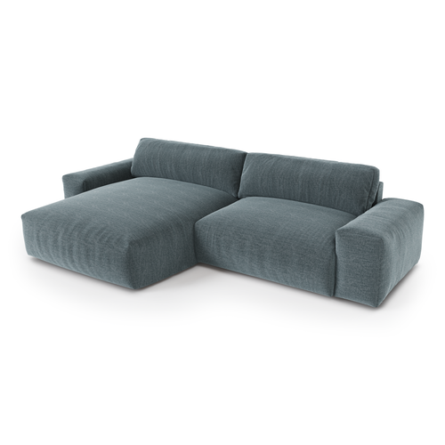 Sia Home - Hoekbanken links BLISS - Zacht aanvoelende geweven stof - Blauw of grijs - 310cm - vtwonen shop