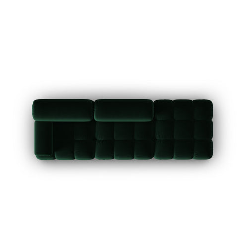 Cosmopolitan Design - Rechte modulaire bank Cortina 4-zits, flueel flessengroen - 94x282x70cm
