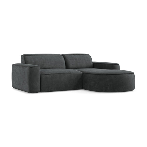 LaMiaSofa hoekbank rechts Melissa - chenille stof - donkergrijs - 224x166x70