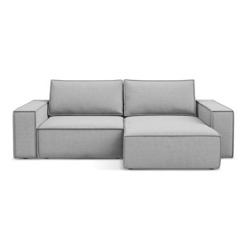LaMiaSofa hoekbank rechts Livorno - velours - grijs - 257x148x82