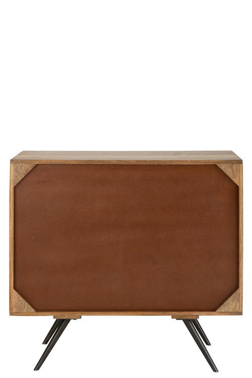 J-Line kast Geweven Draadontwerp - hout - naturel/zwart