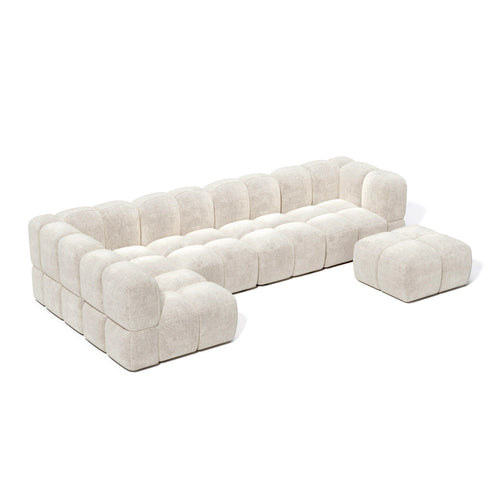 Sia Home - Modulaire hoekbank NUBI - getextureerd fluweel  760cm