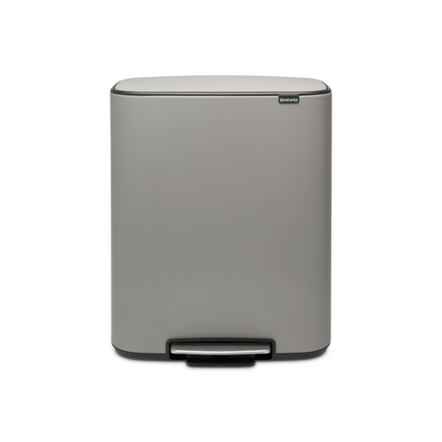 Brabantia Bo Pedaalemmer, met 2 binnenemmers, 2 x 30 liter - Mineral Concrete Grey
