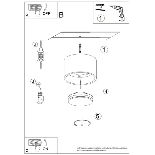 Sollux Lighting Plafondlamp MODO 1 rood Gx53 - 10x10x6cm