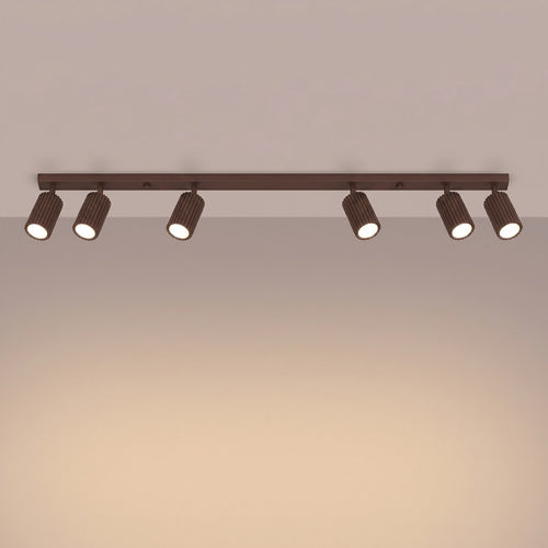 Sollux Lighting Plafondlamp KARBON 6L bruin - 117x6,5x16,5cm