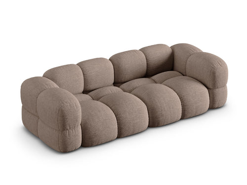Cosmopolitan Design Bank Loretto 4-zits, structurele stof cappuccino - 100x250x68cm