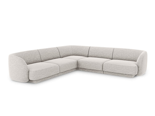 Micadoni Symmetrische hoekbank Miley 5-zits, chenille, lichtgrijs - 255x255x70cm