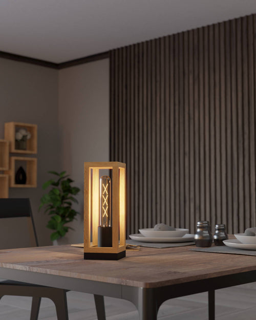 EGLO tafellamp Nafferton - e27 - 10 cm - zwart/bruin - vtwonen shop