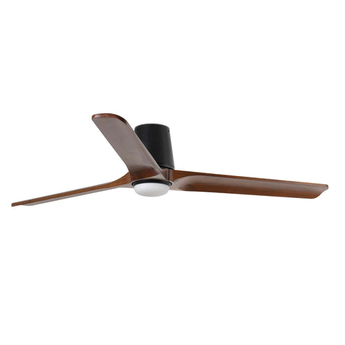 Faro Heywood Tub Grote plafondventilator met 3 bladen, matzwart, walnoot met licht 2700 - 4000 - 6000K