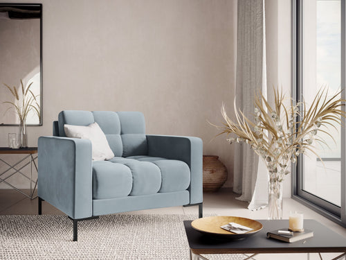 Cosmopolitan Design Fauteuil Bali flueel, lichtblauw - 96x87x75cm