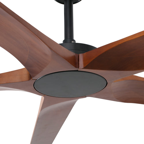 Faro Bigwood XXL 5-blads plafondventilator matzwart, walnoot