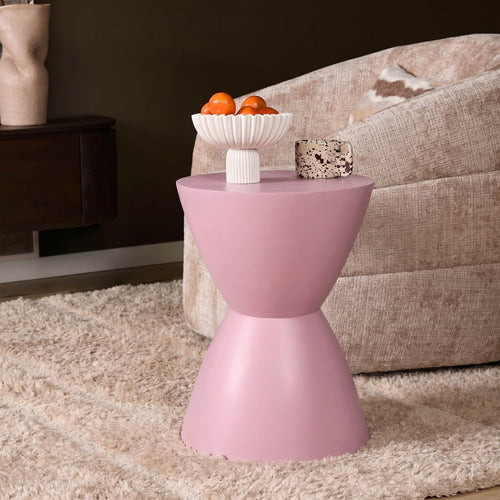 StarFurn Bijzettafel Abbey - Rond Roze Hout - 33x33x45cm