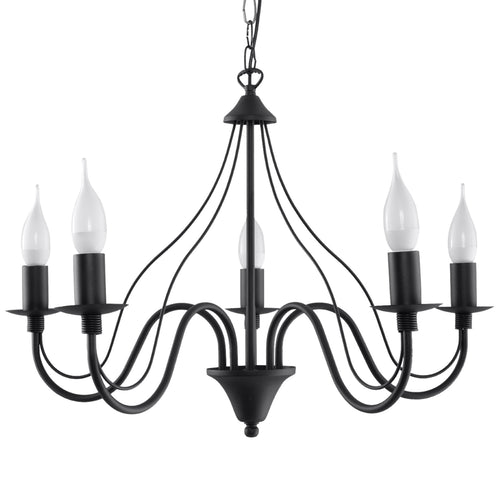 Sollux Lighting Kroonluchter MINERWA 5 zwart - 60x60x80cm