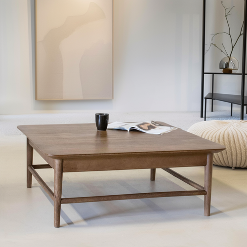 Giga Meubel Salontafel Lana - Naturel Mangohout - 100x100x45cm - vtwonen shop