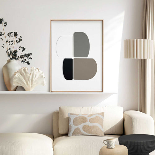 Reinders Sculpted Silence schilderij 3d art -  beige - woonkamer - 70x50cm