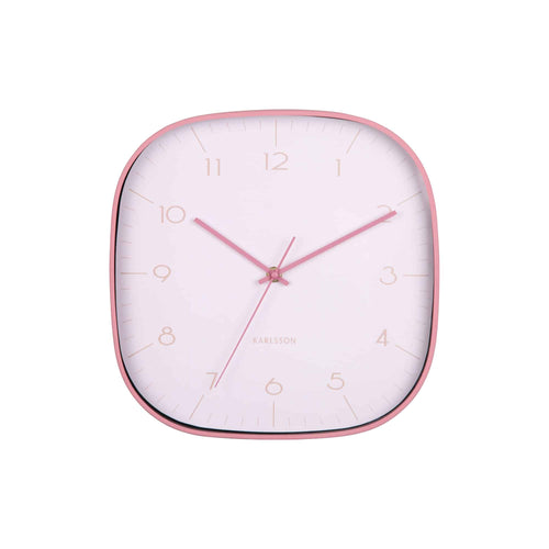 Karlsson wandklok Grato Cuadrado - roze - 4.3x29x29cm