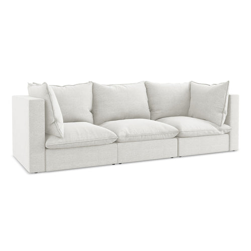LaMiaSofa 3-zits bank Ravenna - bouclé - wit - 255x90x77