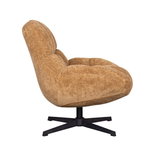 LABEL51 Fauteuil Huxley - Cognac Stof - Draaibaar - vtwonen shop