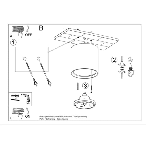 Sollux Lighting Wandlamp keramiek KALU - 14,5x14,5x14cm
