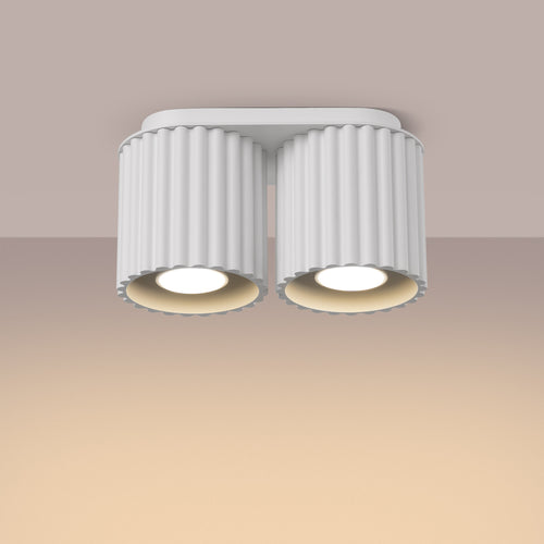 Sollux Lighting Plafondlamp AURA 2 wit GU10 - 21x10x12cm