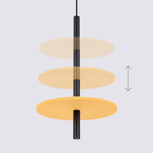 Sollux Lighting Hanglamp FELTRO 1 zwart/geel - 30x30x126cm