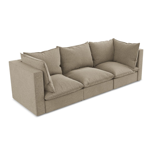LaMiaSofa 3-zits bank Ravenna - velours - beige - 255x90x77
