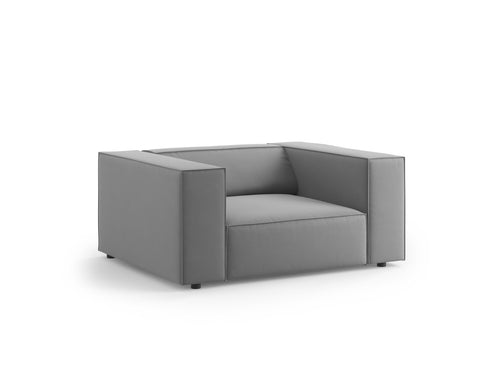 Cosmopolitan Design Fauteuil Arendal flueel, lichtgrijs - 102x124x70cm