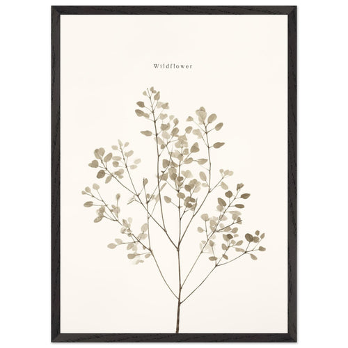 Artfulprints Poster met Lijst Wildflower   - 50x70 cm - Taupe