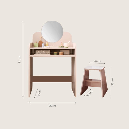 Petite Amélie Kinder kaptafel BELLE - Spaanplaat - roze