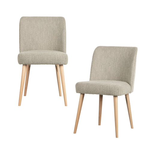 vtwonen eetkamerstoelen Force - Bouclé - Naturel - Set van 2 - vtwonen shop