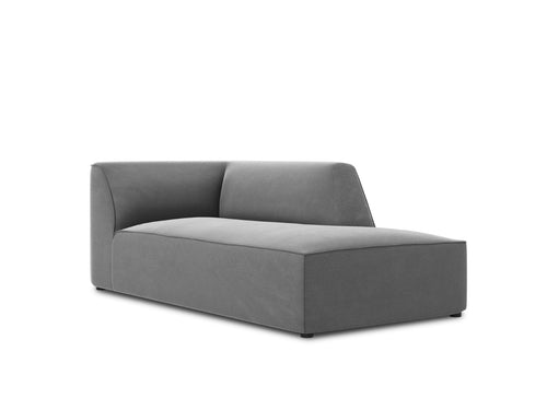 Micadoni - Rechter chaise longue "Ruby" flueel, grijs - 180x93x69cm