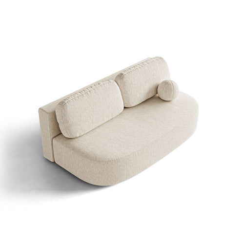 Cosmopolitan Design - Slaapbank met opbergdoos Sophia 3-zits, structurele stof lichtbeige - 110x202x89cm
